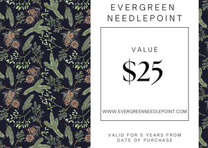 Evergreen Needlepoint Gift Card- Digital