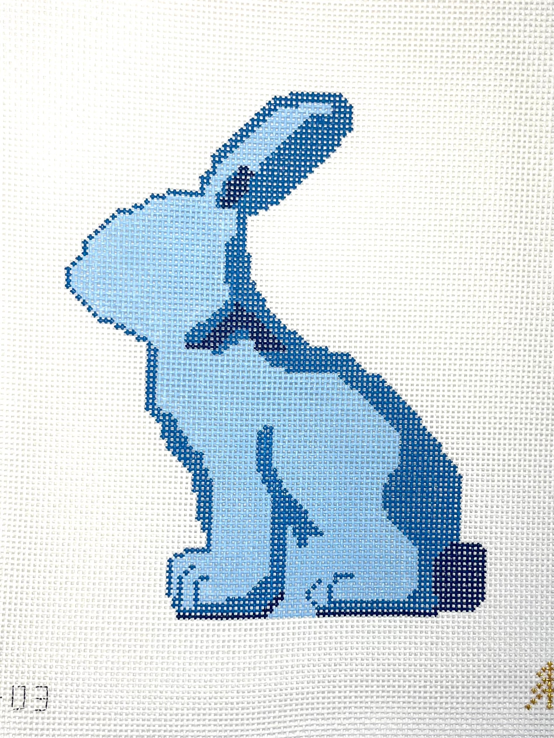 Moss Spring Bunny Hand-painted Needlepoint Canvas, 13 count