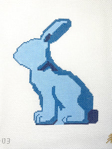 Moss Spring Bunny Hand-painted Needlepoint Canvas, 13 count