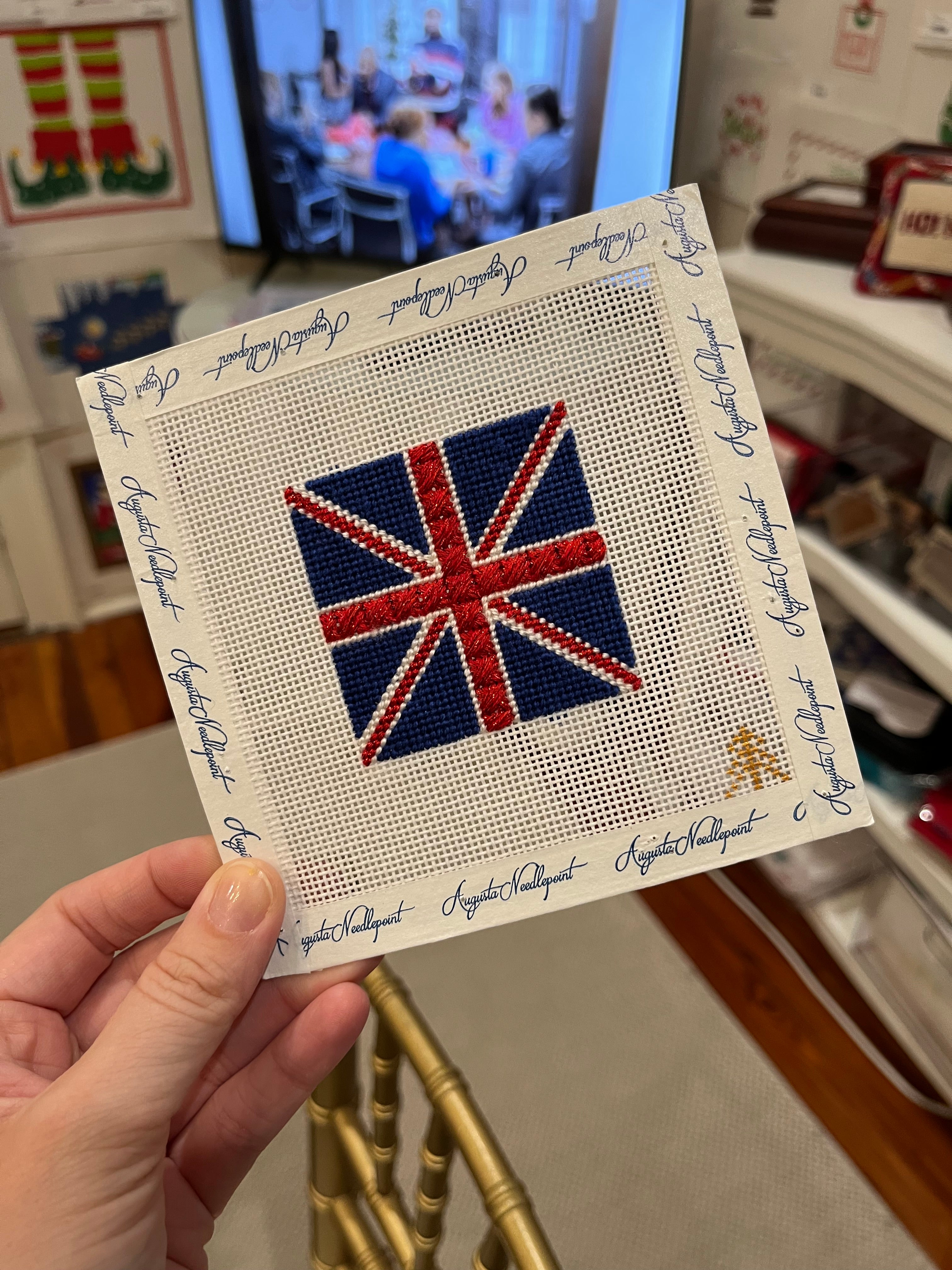 UK Flag Needlepoint Can Cozy Kit