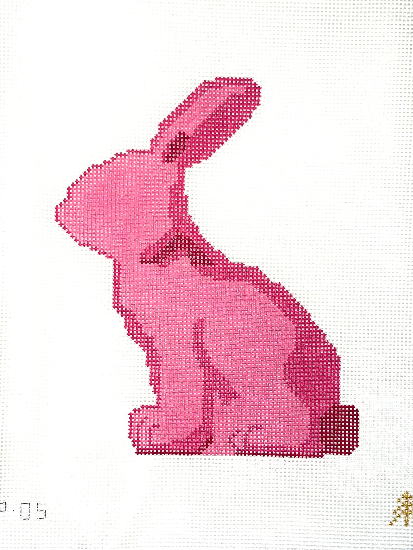 Moss Spring Bunny Hand-painted Needlepoint Canvas, 13 count