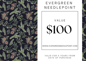 Evergreen Needlepoint Gift Card- Digital