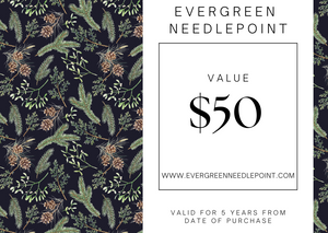 Evergreen Needlepoint Gift Card- Digital