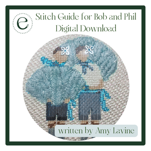 Stitch Guide for Bob and Phil White Christmas Inspired Hand painted Needlepoint Canvas- Digital Download